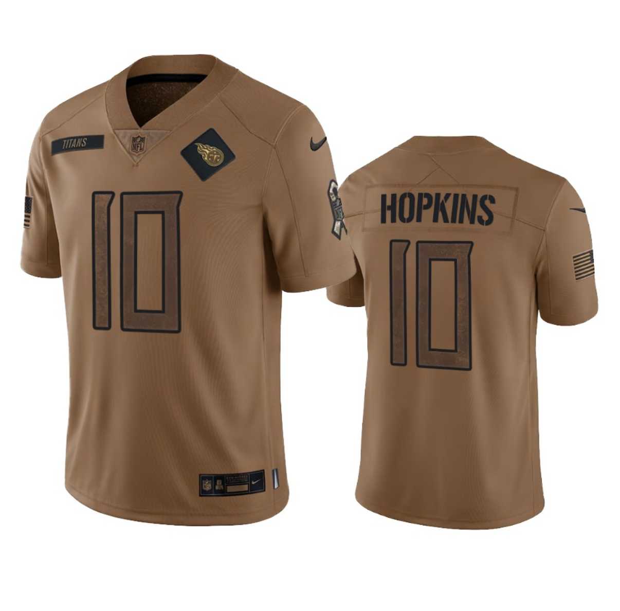 Mens Tennessee Titans #10 DeAndre Hopkins 2023 Brown Salute To Service Limited Jersey Dyin->tennessee titans->NFL Jersey